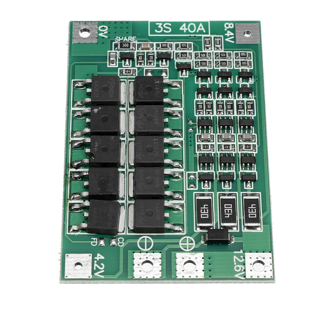 10PCS BMS 3S 40A 18650 Lithium Battery Charger Protection Board 11.1V 12.6V PCB for Drill Motor with Balance — view 6