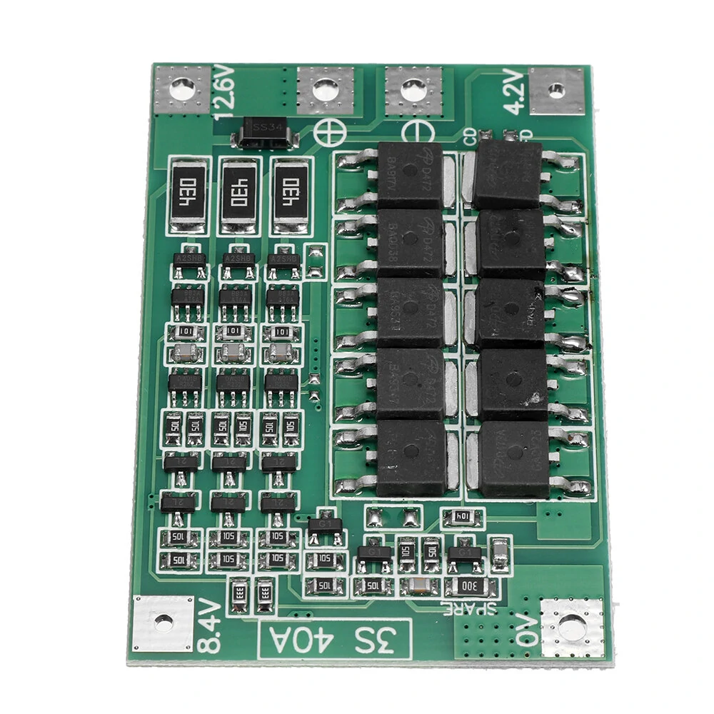 10PCS BMS 3S 40A 18650 Lithium Battery Charger Protection Board 11.1V 12.6V PCB for Drill Motor with Balance — view 7
