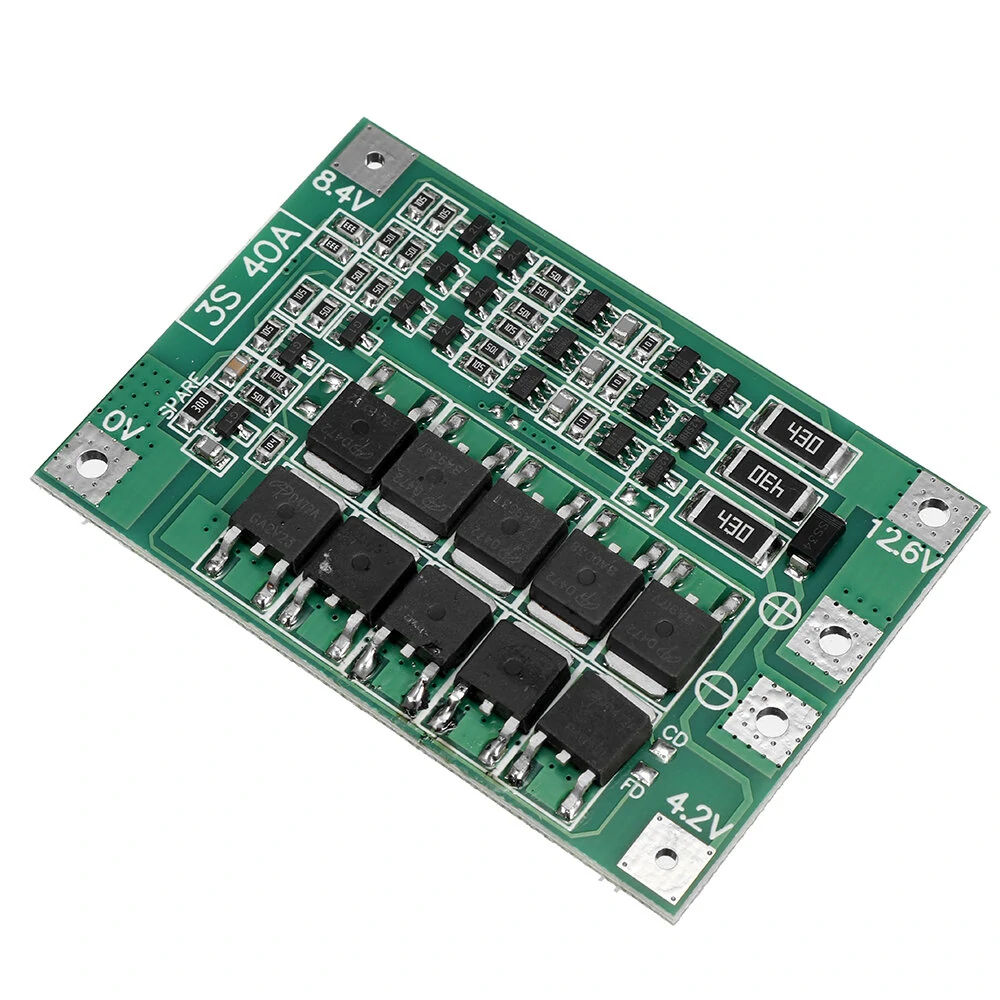 10PCS BMS 3S 40A 18650 Lithium Battery Charger Protection Board 11.1V 12.6V PCB for Drill Motor with Balance — view 8