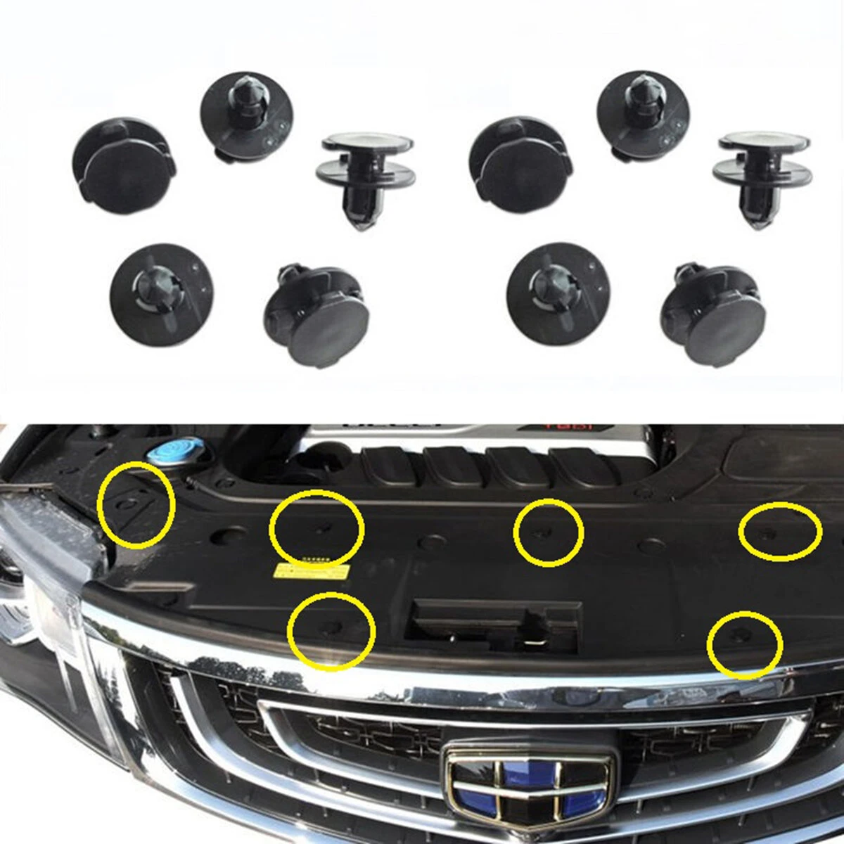 10PCS Car Radiator Top Guard Fender Liner Snap For Geely Atlas / Boyue / NL3 / P — image 1