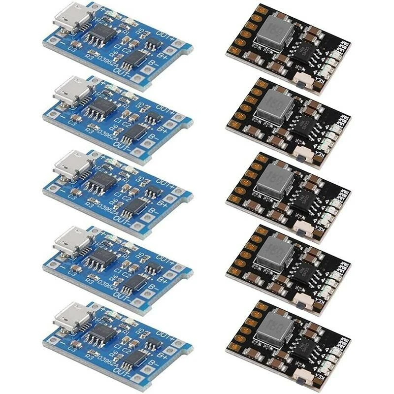 10PCS Lithium Battery Charging Module Set 5V 1A TP4056 Charging Modules + 5V 2A — image 1