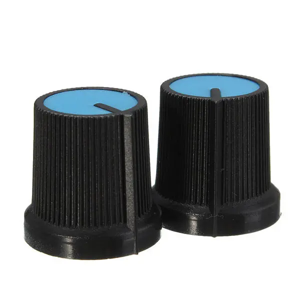 10Pcs Plastic For Rotary Taper Potentiometer Hole 6mm Knob Double Potentiometer Amplifier Plastic Knob 15*17 Switch Cap — view 3