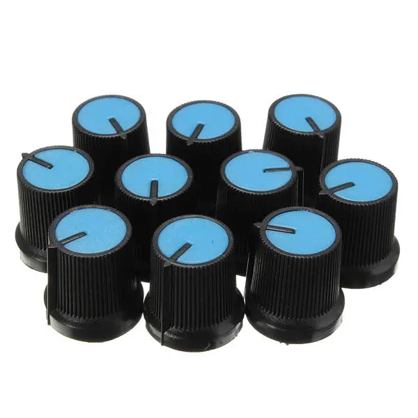 10Pcs Plastic For Rotary Taper Potentiometer Hole 6mm Knob Double Potentiometer Amplifier Plastic Knob 15*17 Switch Cap — view 9