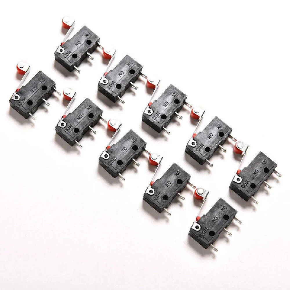 10pcs Roller Lever Arm PCB Terminals Micro Limit Normal Open/Close Switch KW12-3 — view 3