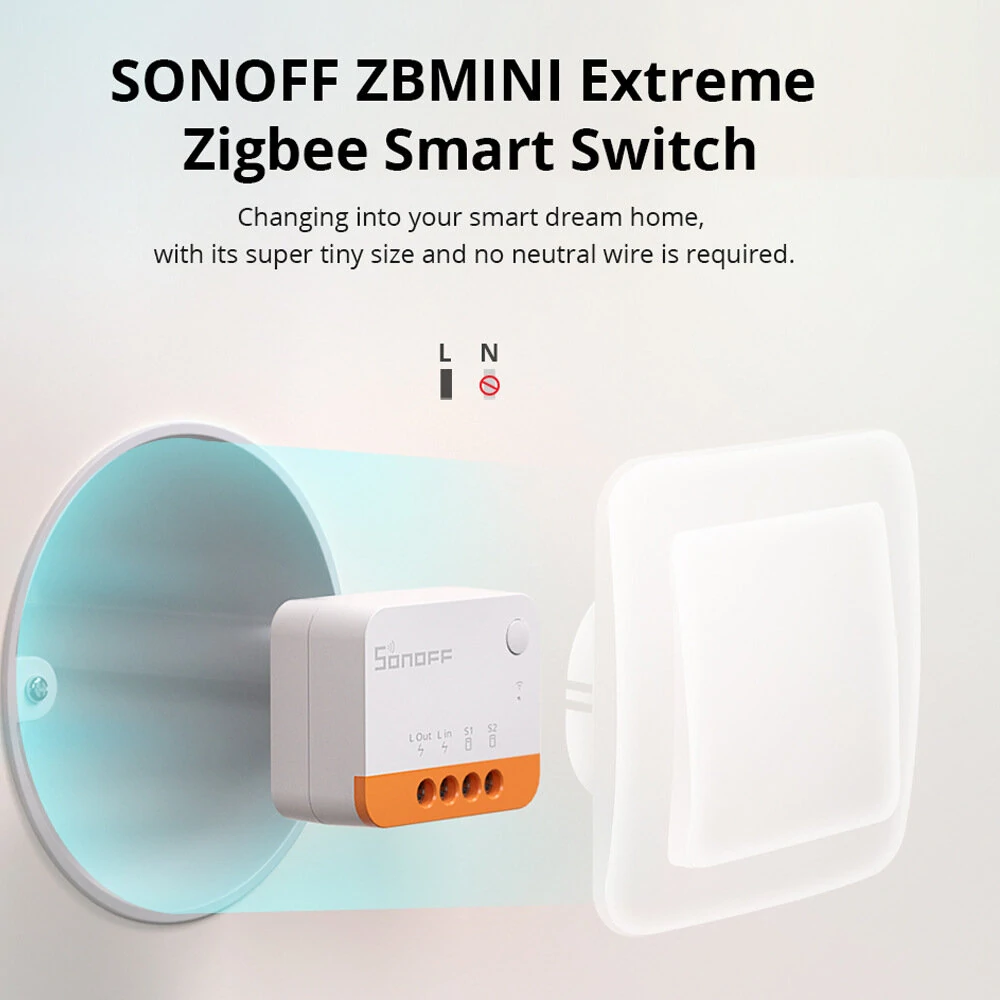 10Pcs Sonoff ZBMINI L2 Smart Zigbe3.0 Switch No Neutral Required Intelligent Two-way Control Relay Module Timer Voice Control with Alexa Google Zigbe Hubs — view 2