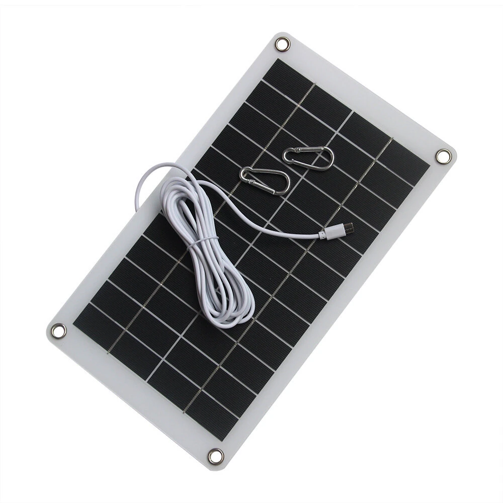 10W 12V Solar Charger Panel Type-C Connector High Efficiency Portable Solar Power with 3M Cable for Outdoor Camping Emergency — view 5