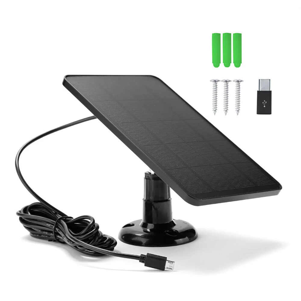 10W 5V Solar Panel 2in1 Micro USB+ Type Solar Panel Outdoor Solar Battery Charger Security Camera/Small Home Light System — view 2