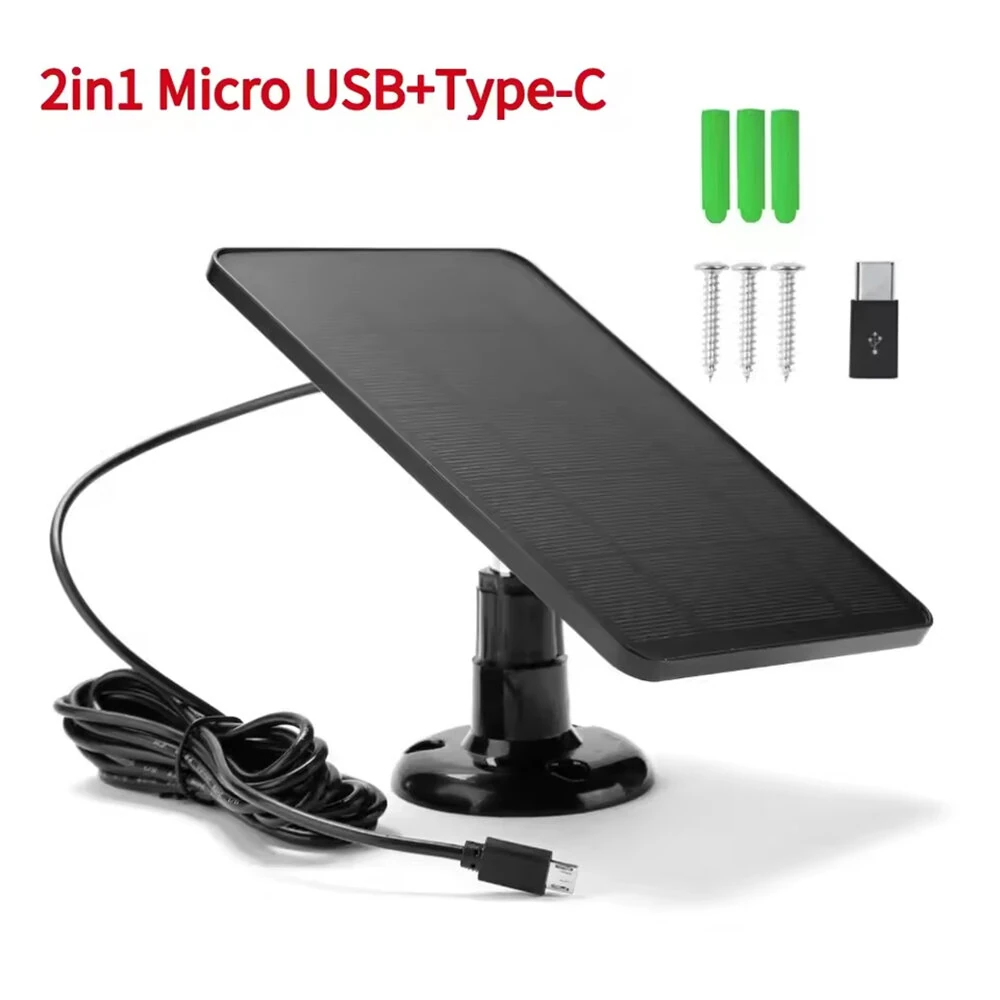 10W 5V Solar Panel 2in1 Micro USB+ Type Solar Panel Outdoor Solar Battery Charger Security Camera/Small Home Light System — view 6