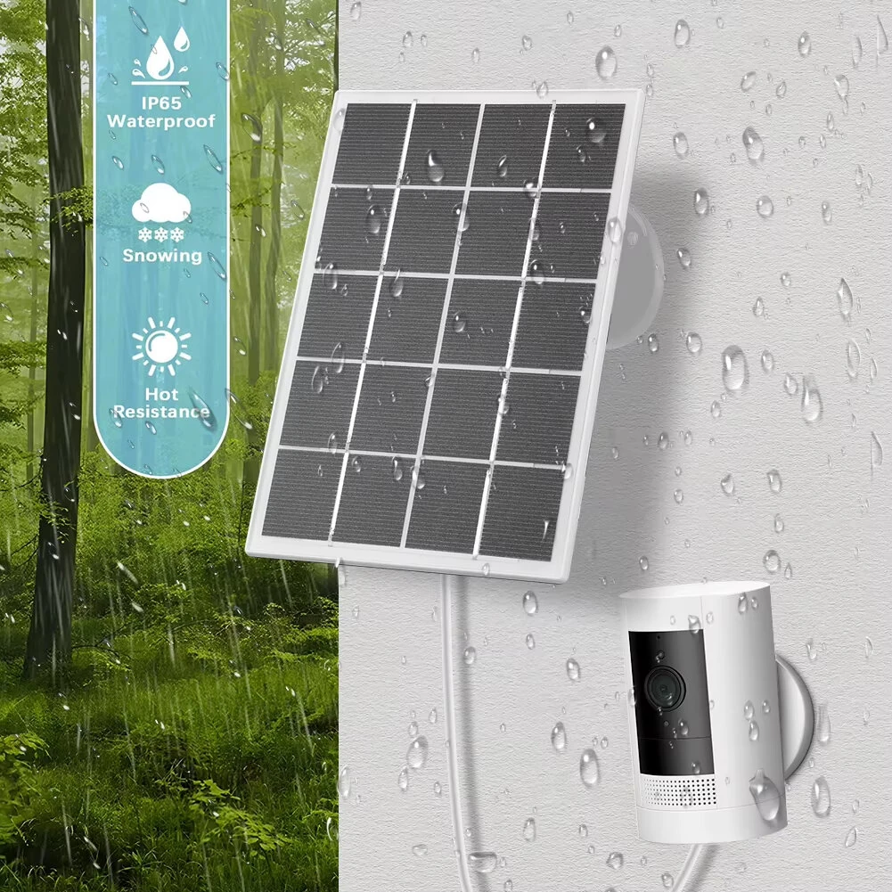 10W Solar Panel Charger Waterproof Solar Panel for Ring Camera 360° Adjustable Wall Mount for Ring Stick Up Cam/Spotlight Cam — view 5