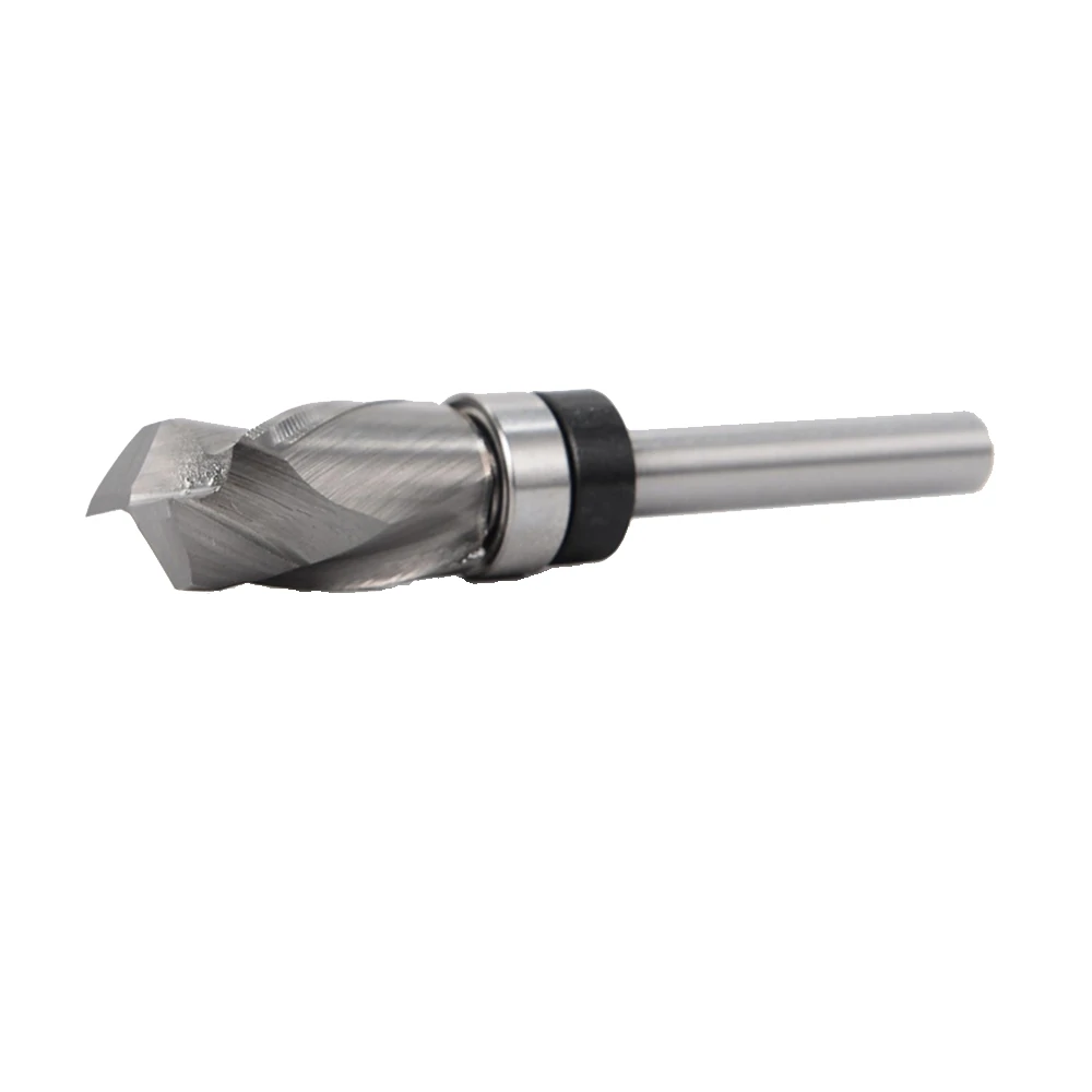 12.7*25.4*67MM Carbide Lower Bearing Spiral Trimming CNC Router Bit End Mill 1/4" 6.35mm Shank for Woodworking — view 2