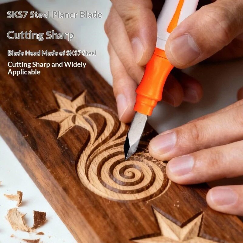 12 Pcs Portable Wood Carving Knife Kit with Whetstone Interchangeable Blades for Paper Cutting Fruit Carving Scrapbook Making Woodworking DIY — view 2