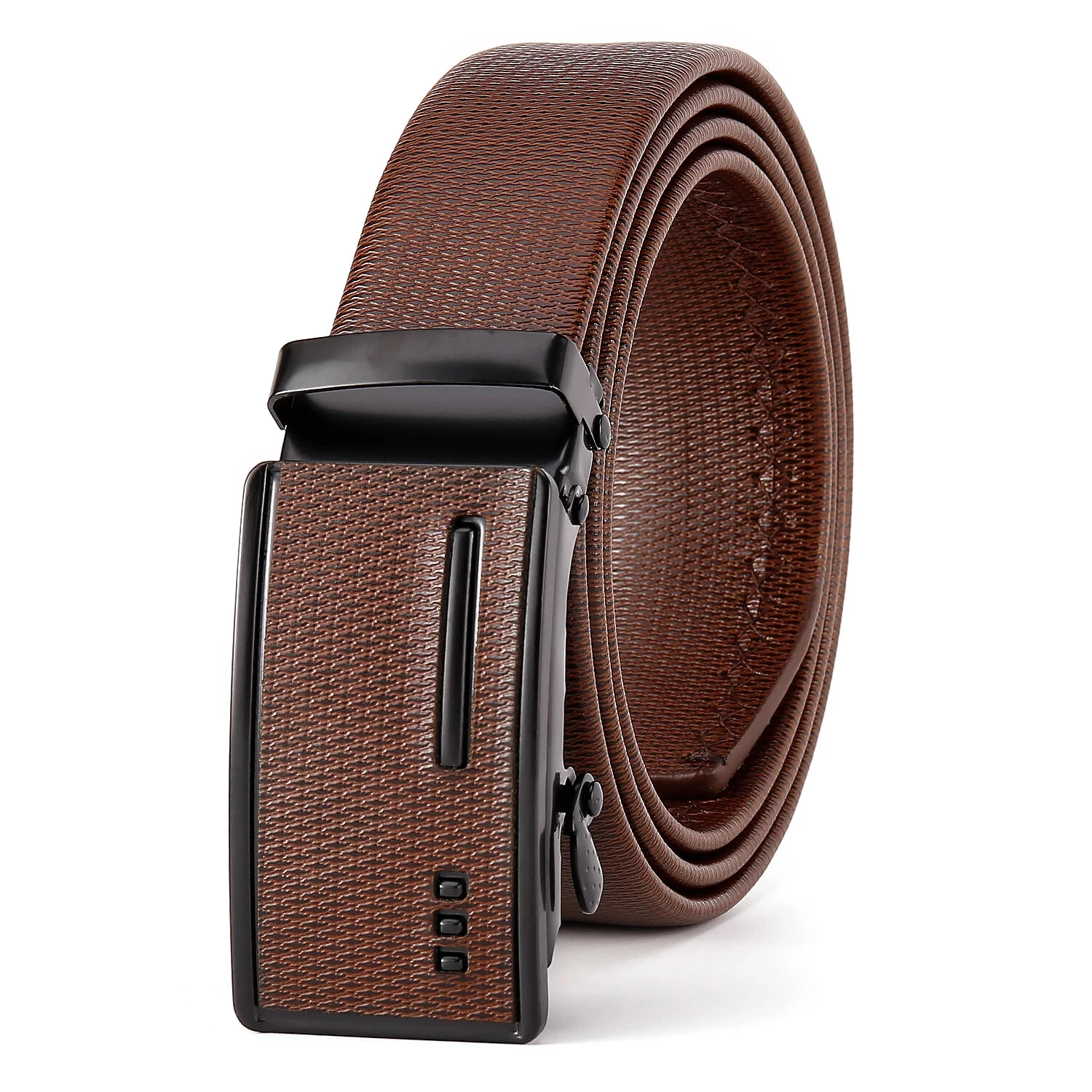 120cm Men's Belt Adjustable Auto Buckle PU Leather Waistband Retro Classic Business Casual Male Pants Belt — view 2
