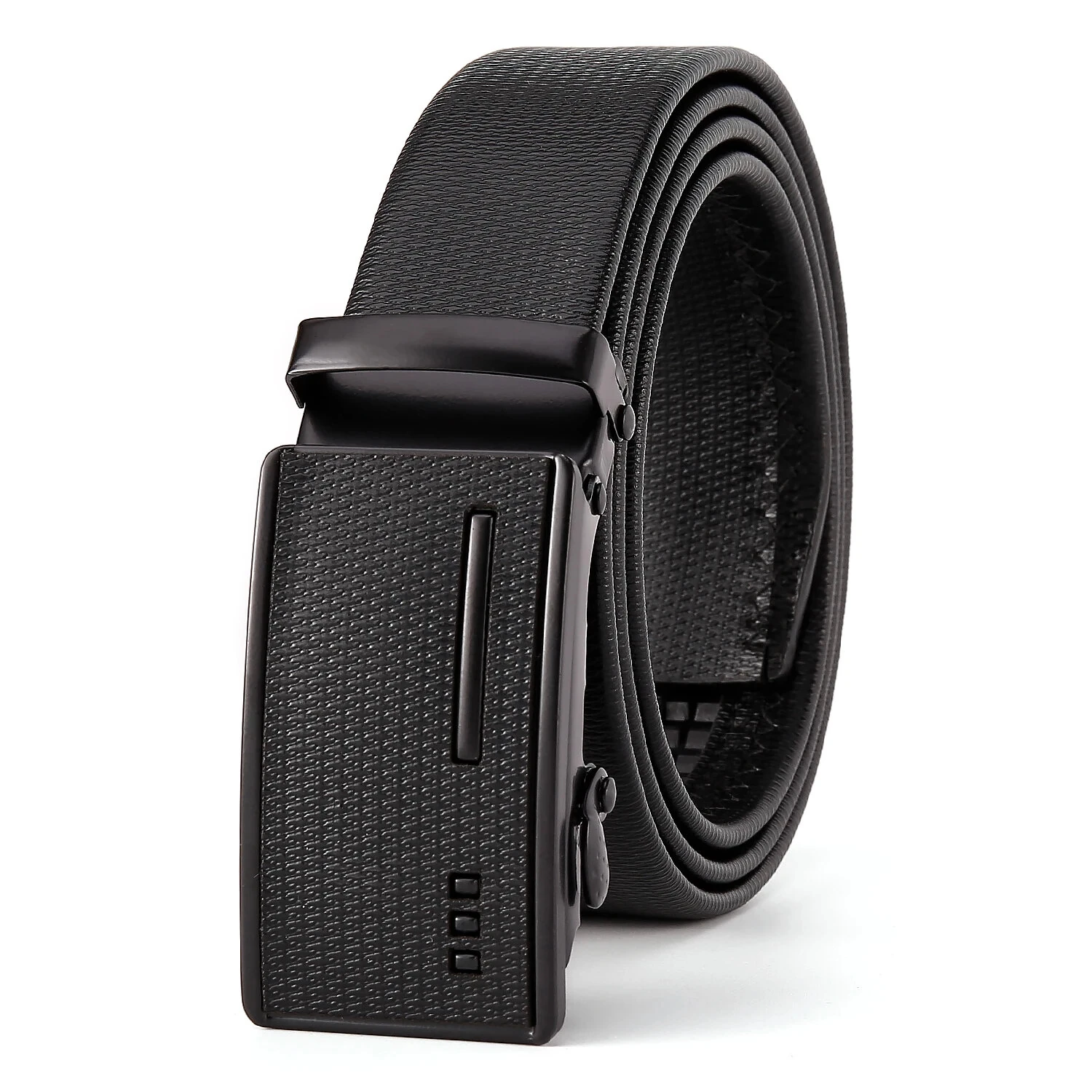 120cm Men's Belt Adjustable Auto Buckle PU Leather Waistband Retro Classic Business Casual Male Pants Belt — view 3