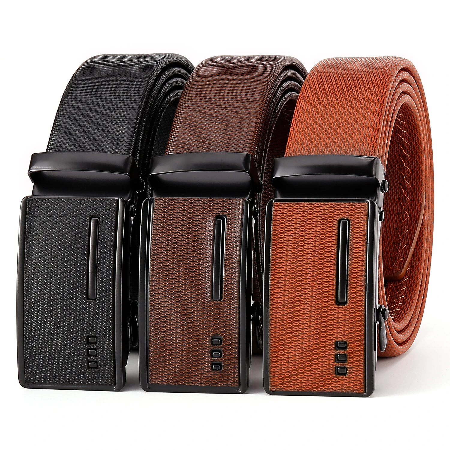 120cm Men's Belt Adjustable Auto Buckle PU Leather Waistband Retro Classic Business Casual Male Pants Belt — view 8