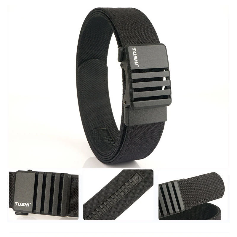 120cm Men's Tactical Nylon Waist Belt with Quick Release Auto Alloy Buckle Comfy Wearable Pant Waistband for Outdoor Training Daily — view 6