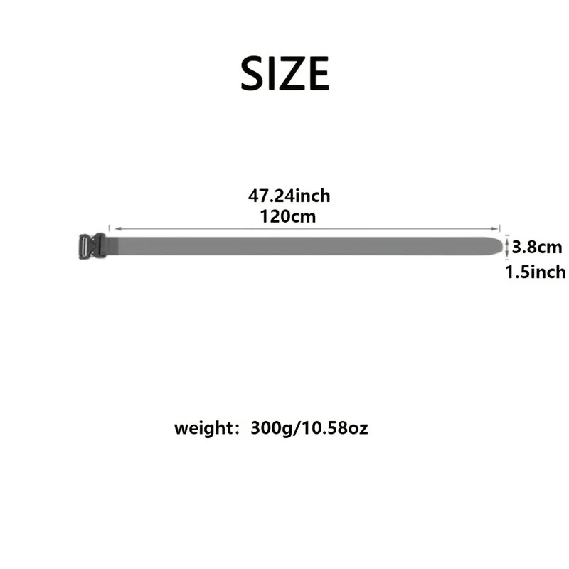 120cm Men's Tactical Nylon Waist Belt with Quick Release Auto Alloy Buckle Comfy Wearable Pant Waistband for Outdoor Training Daily — view 7