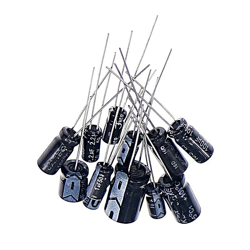 120PCS 12 Values 0.22UF-470UF In-line Electrolytic Capacitor Assortment Kit — view 5