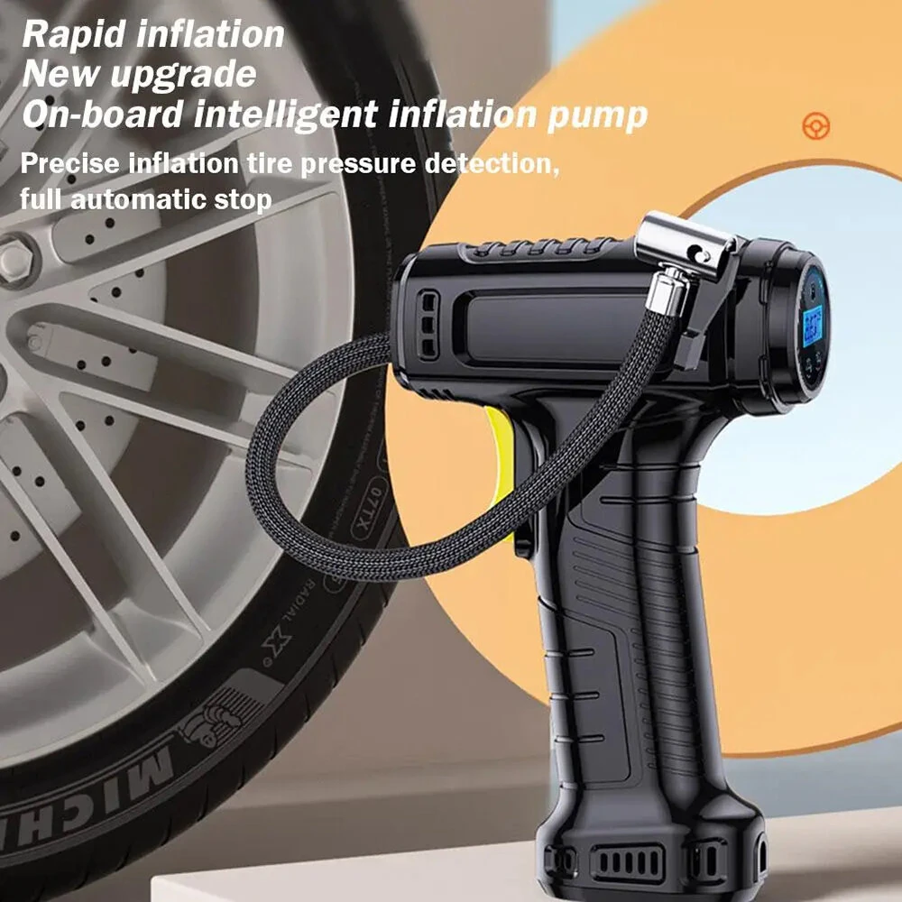 120W Smart Car Electric Tire Inflator Pump Car Handheld Intelligent Digital Display Household Car Electric Portable Tire Air Pump — view 10