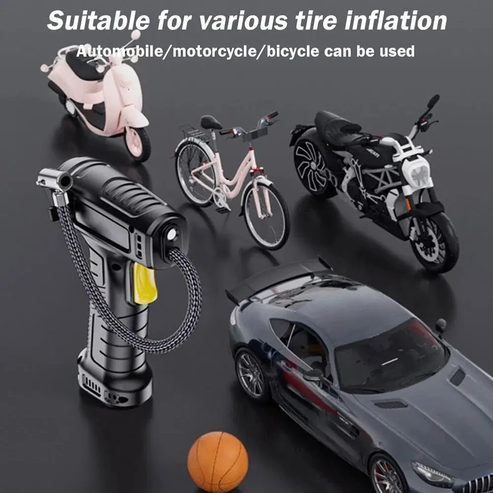 120W Smart Car Electric Tire Inflator Pump Car Handheld Intelligent Digital Display Household Car Electric Portable Tire Air Pump — view 8