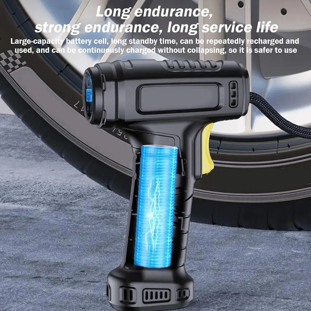 120W Smart Car Electric Tire Inflator Pump Car Handheld Intelligent Digital Display Household Car Electric Portable Tire Air Pump — view 9