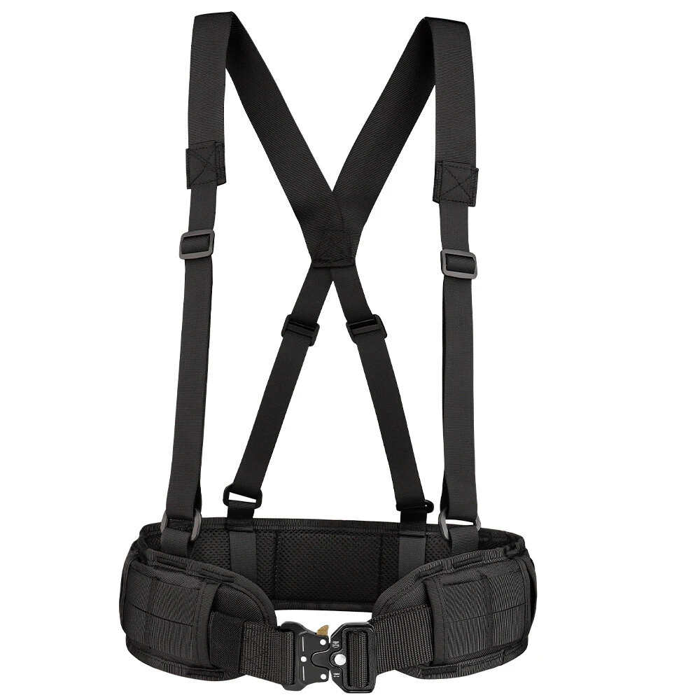 125cm Men's Nylon Tactical Belt Adjustable Suspender Outdoor Training Combat Hunting Waistband Set — view 2