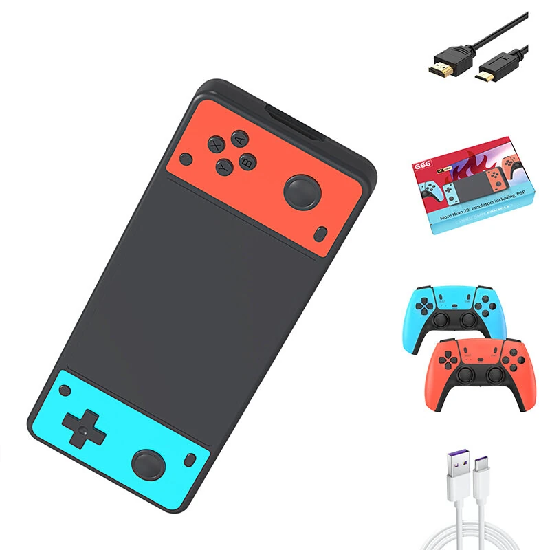 [128G] G66 TV Game Console with Dual Wireless Controllers Quad-core 4K 3D 128GB 35000+ Games Open-source System Retro Gaming Console — view 3