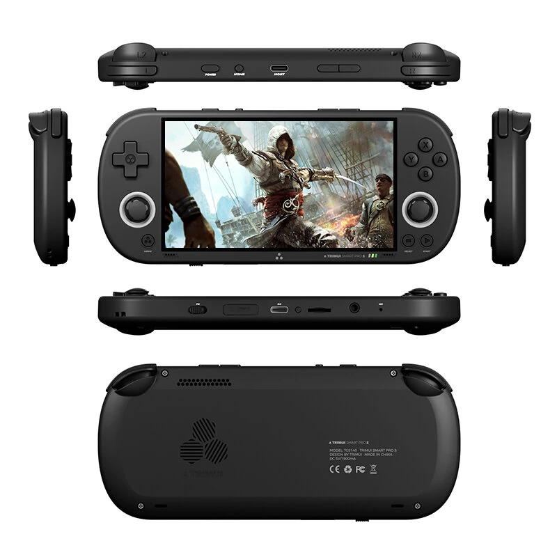 [128G] TRIMUI Smart Pro S 4.96-inch IPS Screen Handheld Game Console Built-in 14000+ Games Octa-core Support WiFi6 & BT5.4 Retro Game Player with RGB Light TMR Dual Hall Joysticks 5000mAh Battery Open Source Linux System Gamer Console — view 8