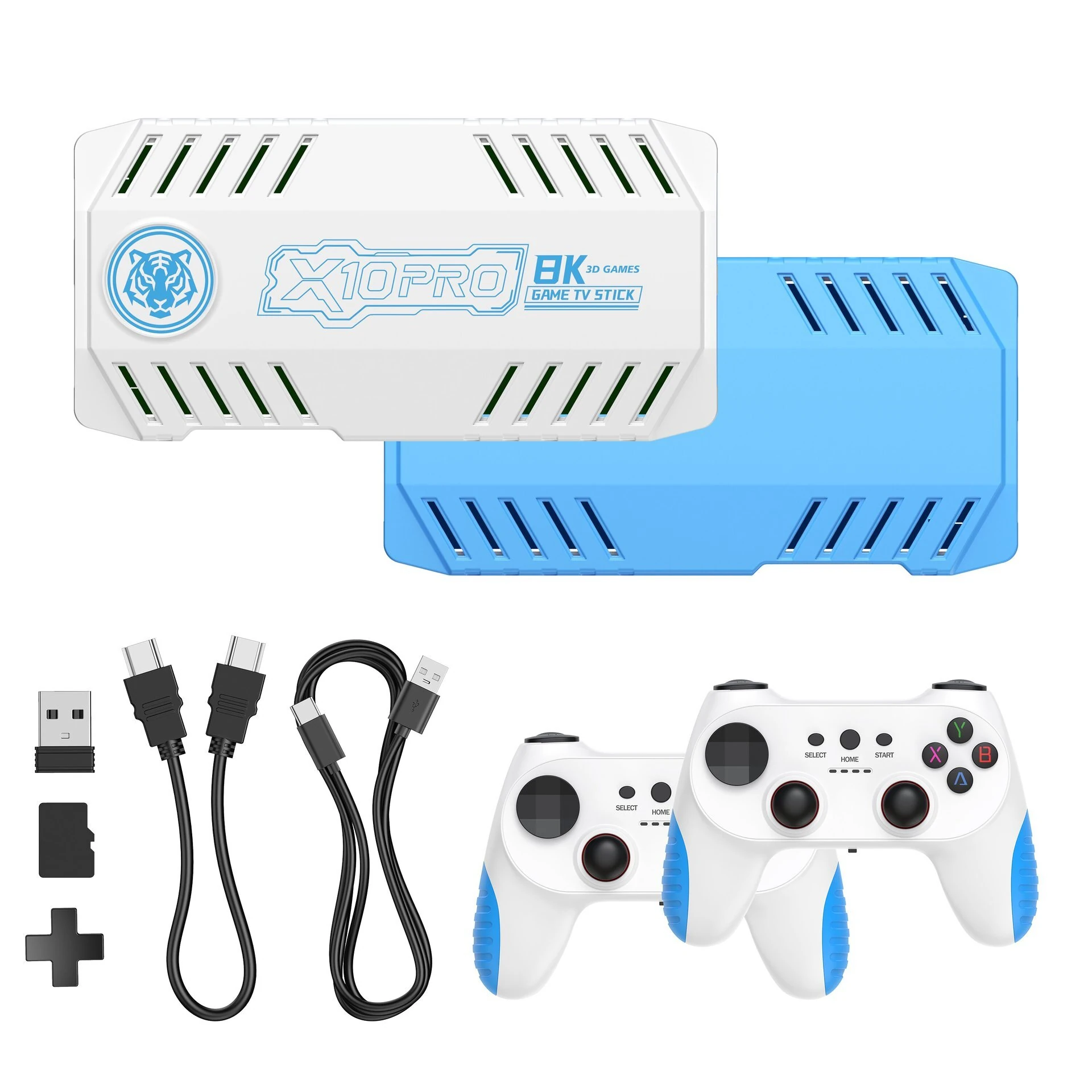[128G] X10 Pro 10000+ Games TV Game Console 4K UHD Support HD Output 51 Emulators Plug and Play Retro TV Game Stick with 2 Wireless Controllers — Pricio