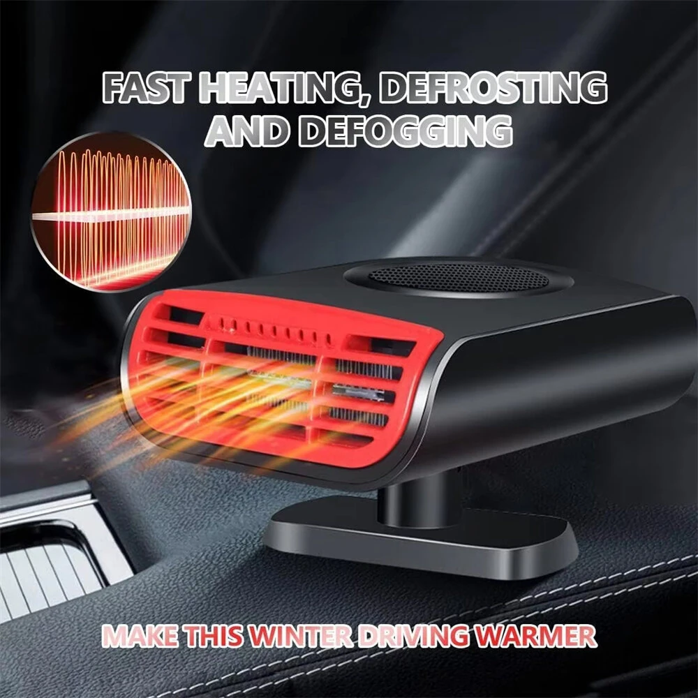 12V 150W Portable Car Heater Cooling Heating Defrost Defog Aromatherapy Function 180 Degree Rotation Fast Heat for Sedan SUV Truck Van MPV Mini Car — view 2
