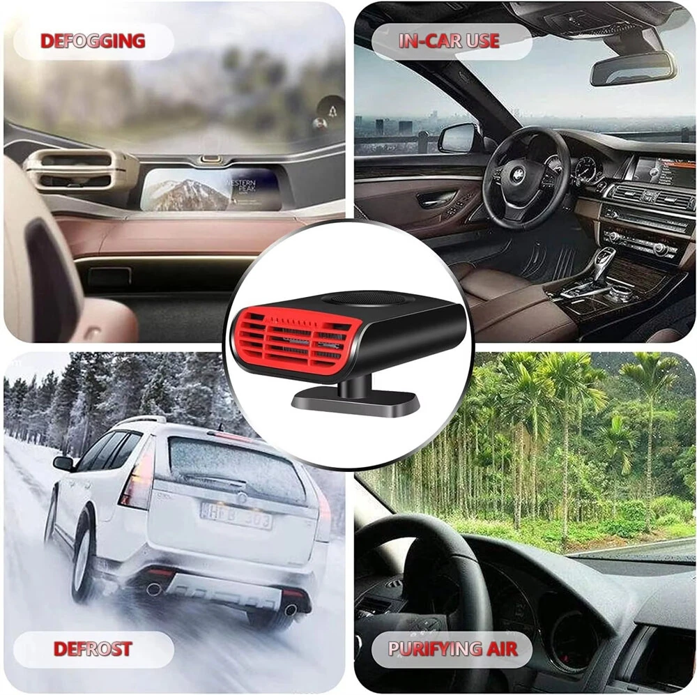 12V 150W Portable Car Heater Cooling Heating Defrost Defog Aromatherapy Function 180 Degree Rotation Fast Heat for Sedan SUV Truck Van MPV Mini Car — view 4