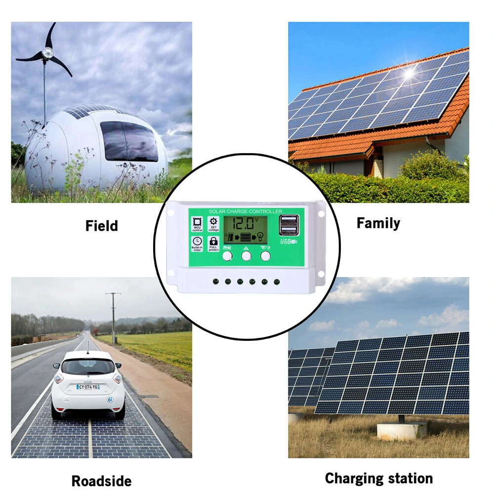 12V 24A 10A 20A 60A PWM Solar Charge Controller LCD Display Support 3 Kinds Battery Type — view 5