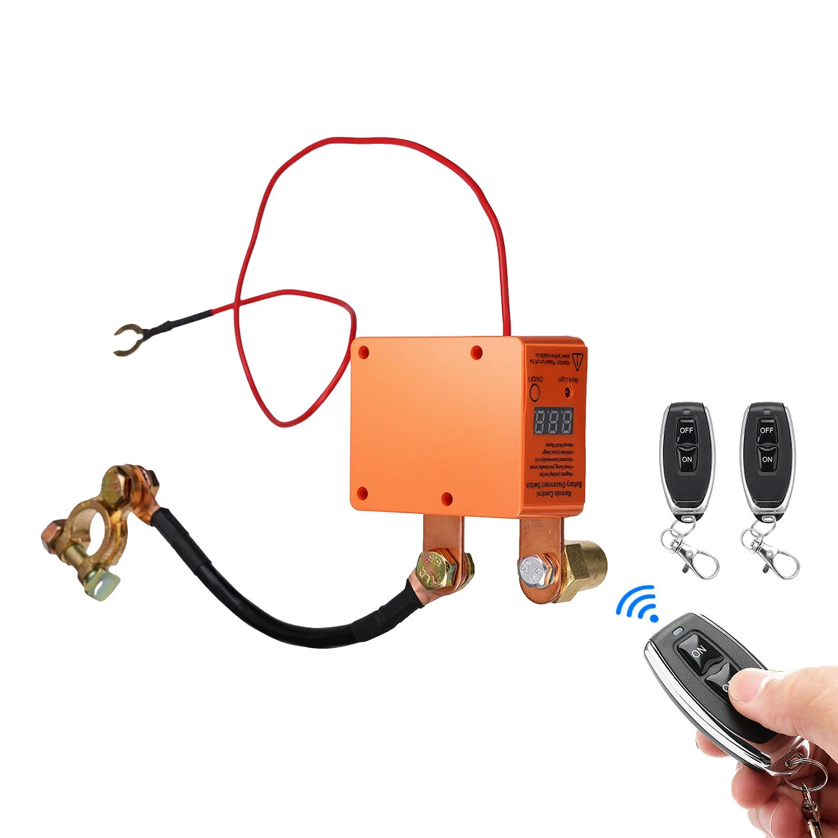 12V 24V 240A Wireless Remote Battery Disconnect Switch Automatic Cut-Off Low Power Consumption LED Voltage Display Manual Control Car Battery Isolator Anti Short Circuit Protection