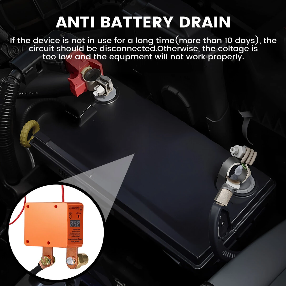 12V 24V 240A Wireless Remote Battery Disconnect Switch Automatic Cut-Off Low Power Consumption LED Voltage Display Manual Control Car Battery Isolator Anti Short Circuit Protection — view 5