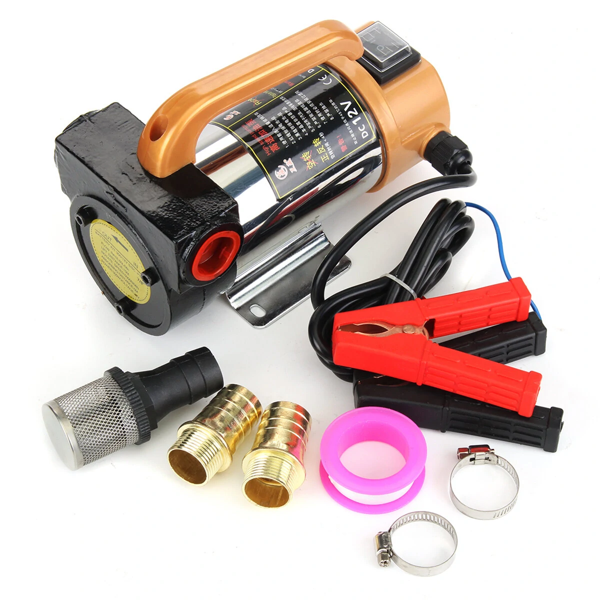 12V 300W Portable Diesel Fuel Oil Transfer Pump Self Priming Oil Pump 50L/Min — image 1