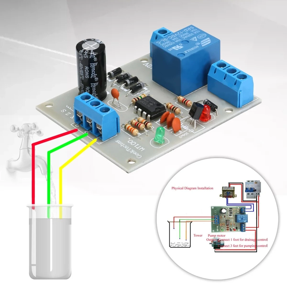 12V Automatic Water Liquid Level Controller Sensor Module Water Level Detection