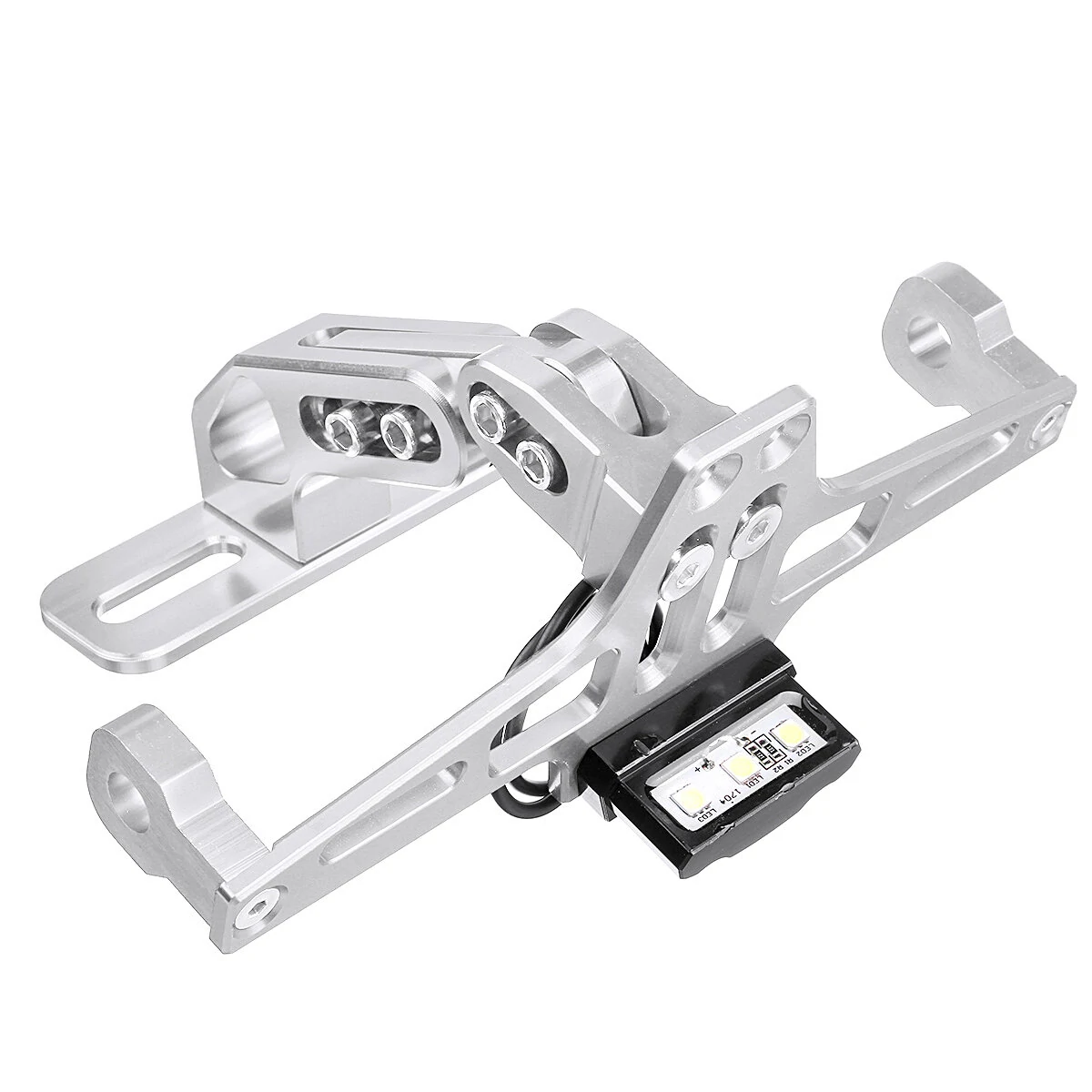 12V CNC Motorcycle Alloy License Number Plate Holder Bracket LED Lights Universal — view 6