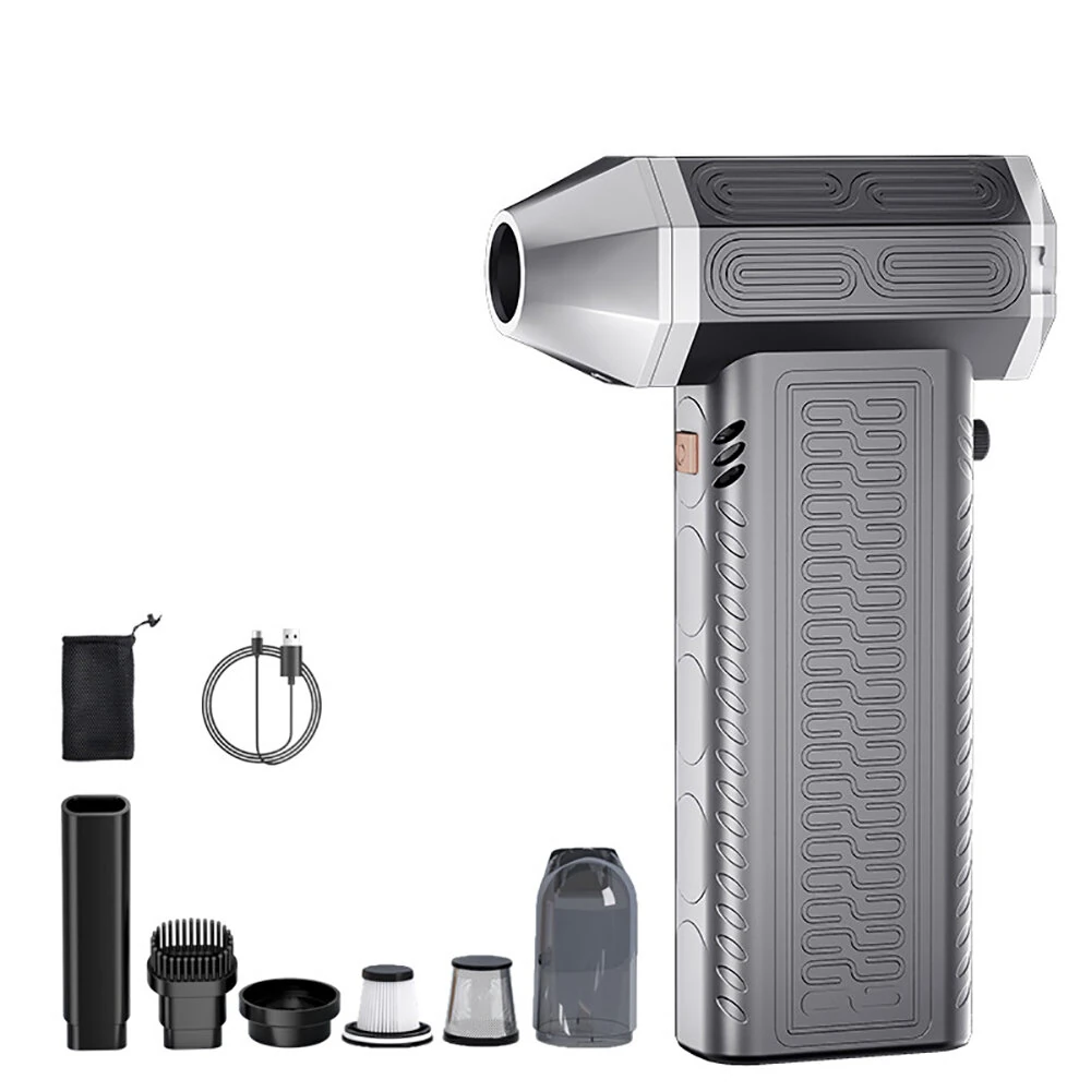 130000RPM 2 In 1 Mini Blower Fan Turbo Jet Fan Brushless Motor Handheld Duct Fan Electric Air Duster Speed Adjustable Cordless Jet Dry Air Blower — image 1