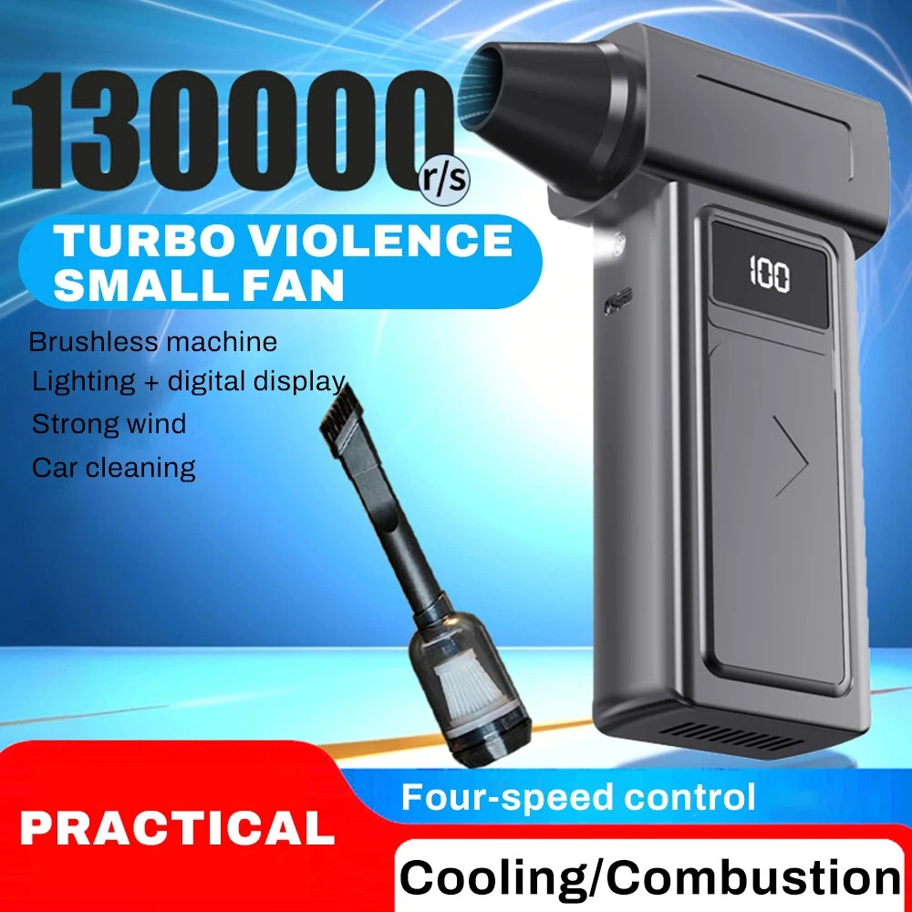 130000RPM Handheld Wireless Brushless Car Vacuum Cleaner with Suction and Blower Function Strong Air Speed Digital Display — view 2