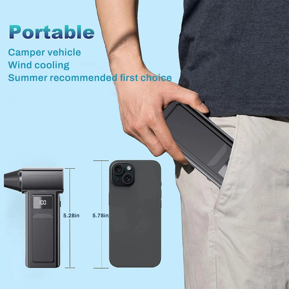 130000RPM Handheld Wireless Brushless Car Vacuum Cleaner with Suction and Blower Function Strong Air Speed Digital Display — view 6