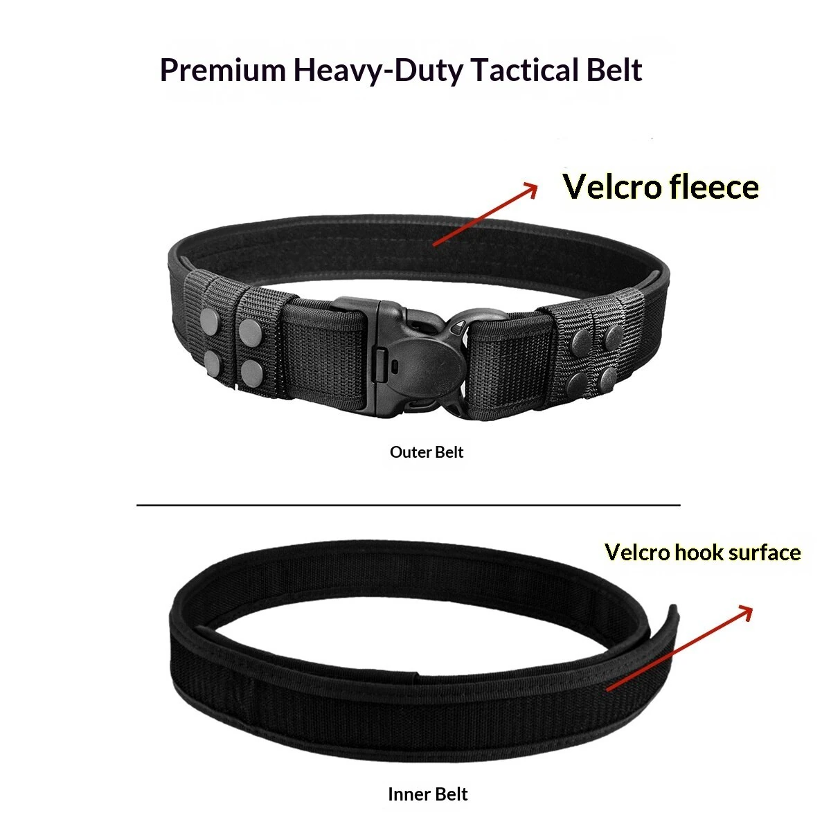 130cm-150cm 2-in-1 Inner Outer Combination Men's Tactical Belt Thickened Stiffened Adjustable Nylon Braided Men's Belt for Outdoor Sports — view 4