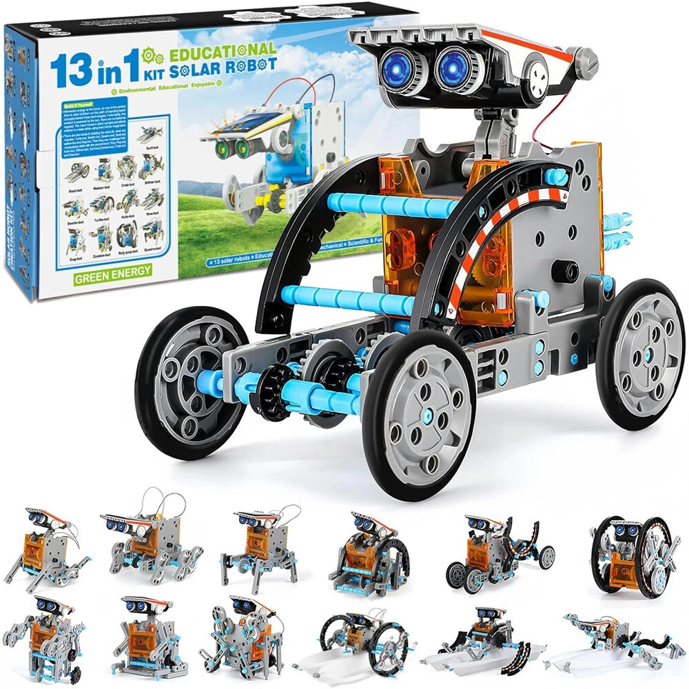 13in1 STEM Solar Robot Kit DIY Assembling Science Experiment Kits STEM Educational Toys for Kids Children — view 2