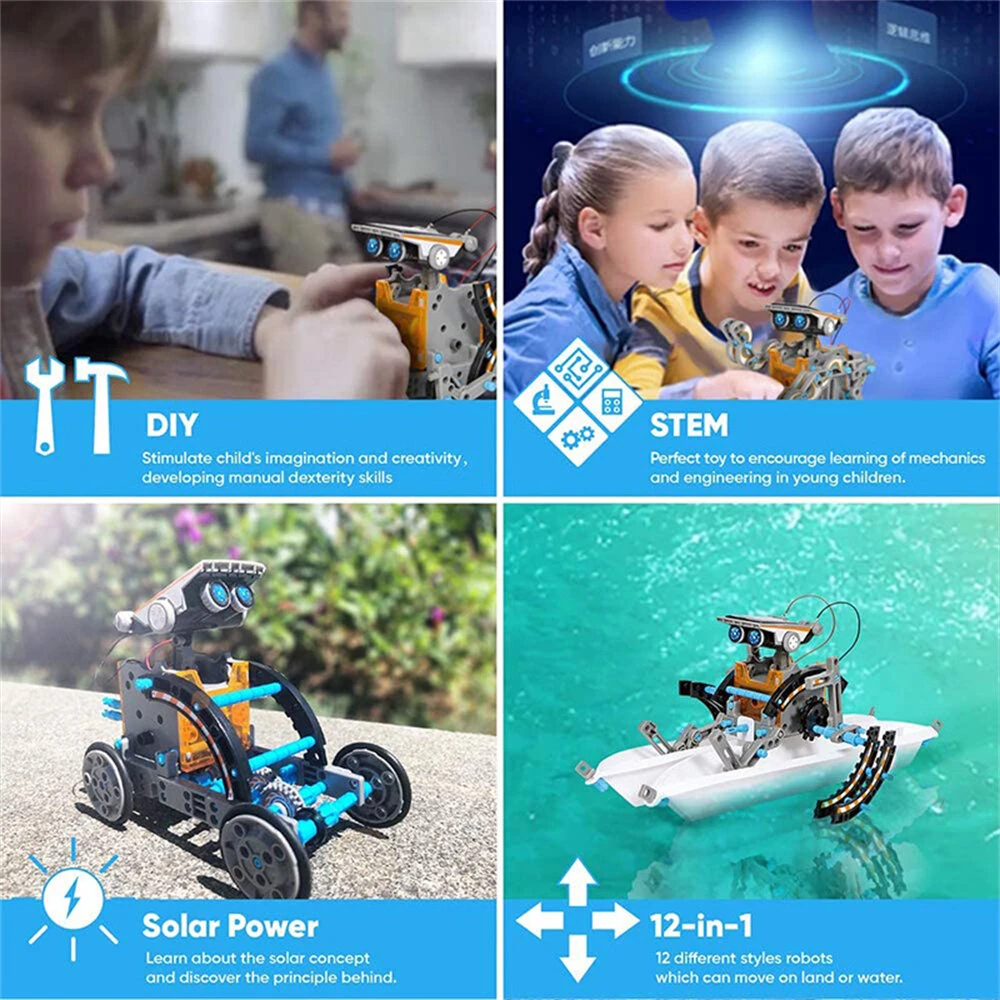 13in1 STEM Solar Robot Kit DIY Assembling Science Experiment Kits STEM Educational Toys for Kids Children — view 7