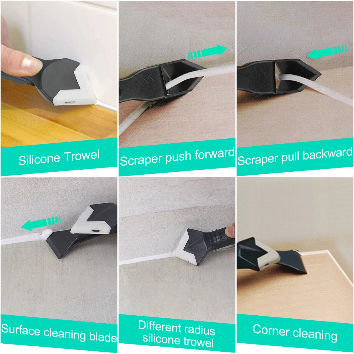 13pc/set Silicone Sealant Remover Caulking Tool Kit with Caulk Remove Sealant Finishing Tool for Bathroom Kitchen Window — view 3