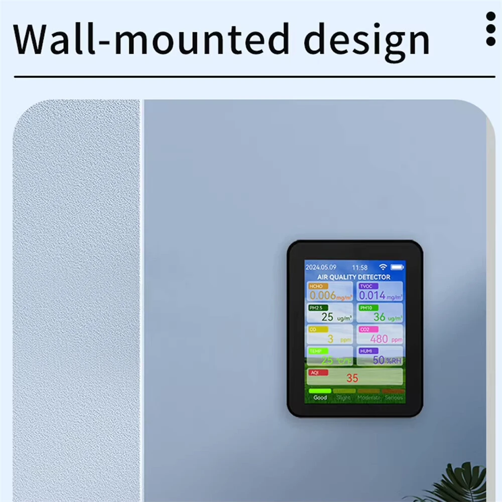14-in-1 Tuya WiFi Air Quality Monitor HCHO TVOC CO2 Carbon Monoxide PM2.5 PM10 Temperature Humidity Portable Rechargeable Smart Sensor App Control — view 4
