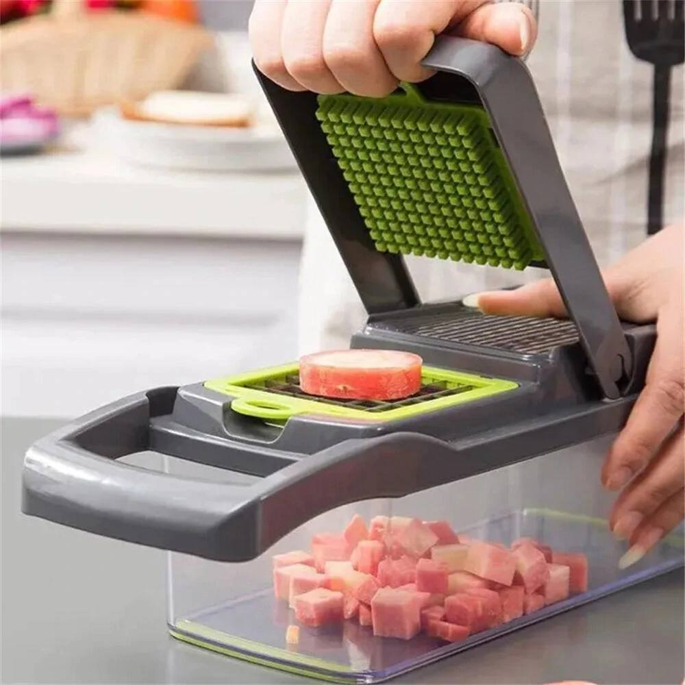 14-in-1 Vegetable Slicer Multifunctional Eco-Friendly Compact Kitchen Tool with Stainless Steel Blades Perfect for Efficient Chopping Shredding Slicing Fruits and Vegetables — view 10