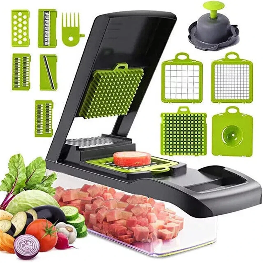14-in-1 Vegetable Slicer Multifunctional Eco-Friendly Compact Kitchen Tool with Stainless Steel Blades Perfect for Efficient Chopping Shredding Slicing Fruits and Vegetables — view 2