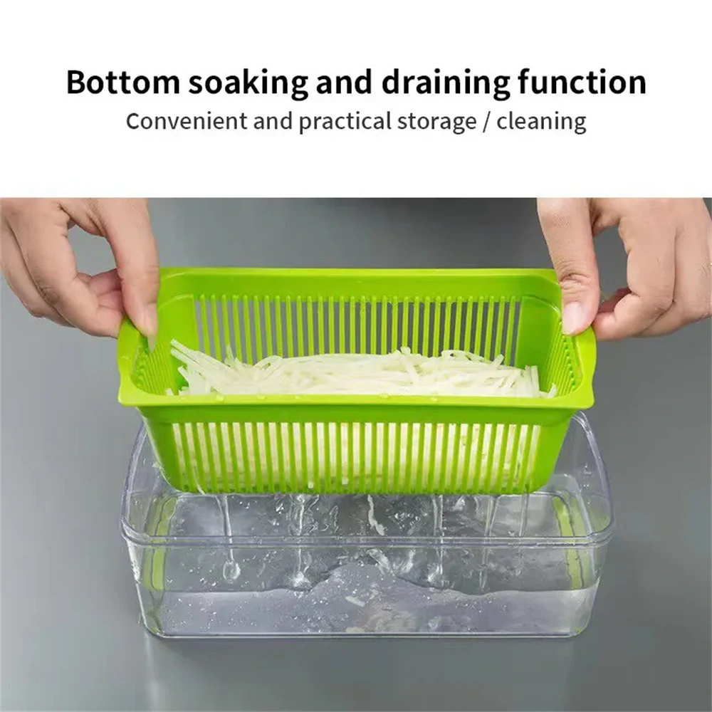 14-in-1 Vegetable Slicer Multifunctional Eco-Friendly Compact Kitchen Tool with Stainless Steel Blades Perfect for Efficient Chopping Shredding Slicing Fruits and Vegetables — view 7