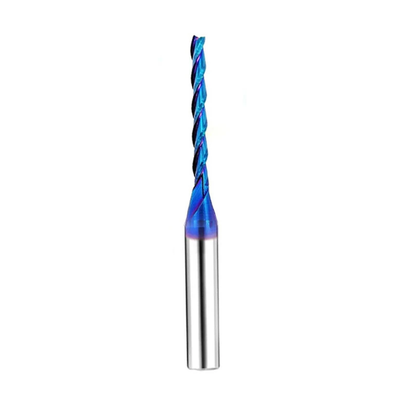 1/4 Inch CNC Router Bit Tapered Flat End Mill 3 Flutes Tungsten Steel Cutter HRC93 Cutting Tool 3.175mm Diameter 31.75mm Cutting Length Precision CNC Milling — Pricio