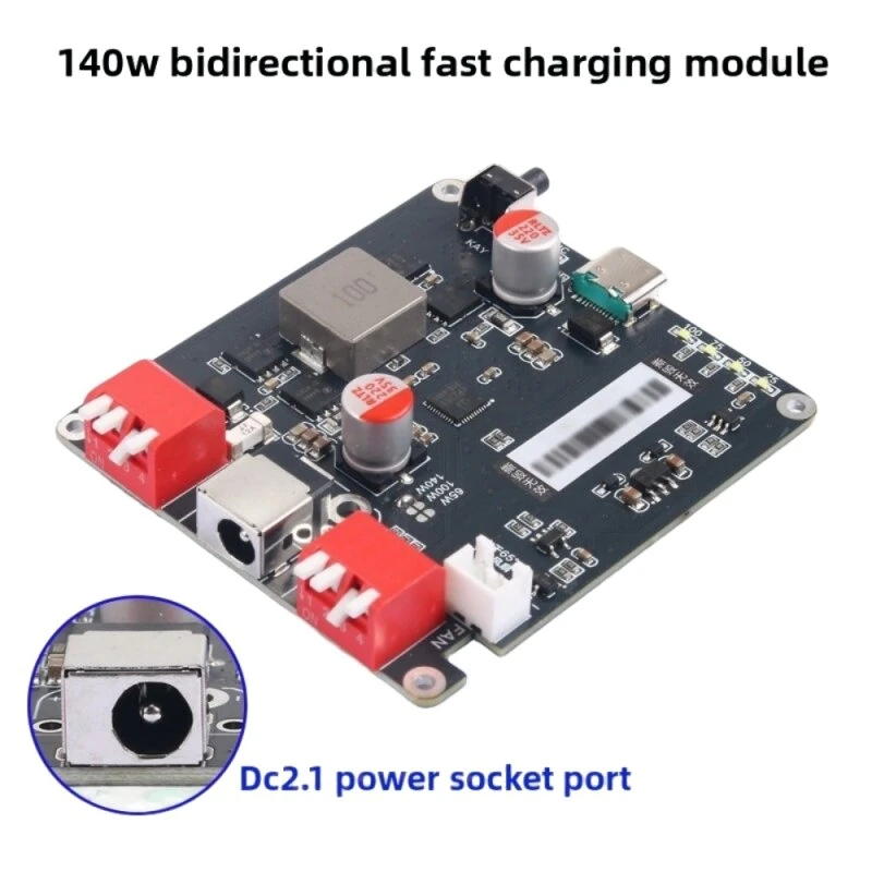 140W PD3.1 Bidirectional Fast Charger Board Buck-Boost 2S 3S 4S 5S 6S Lithium Battery Charging Module with Auto Temperature Control — view 6