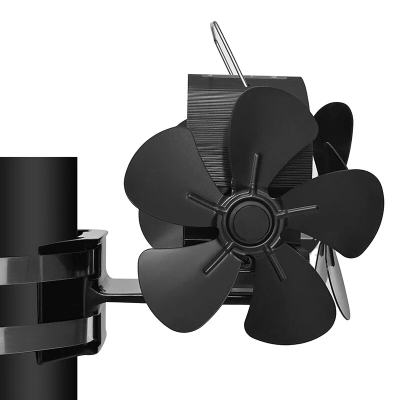 15 Blades Heat Powered Stove Fan Wall-mounted Fireplace Fan Winter Warm Quiet Eco-Fan Portable Heater Efficient Heat — view 2